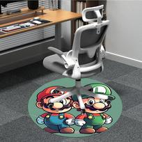1pc Mario Luigi Office Round Area Rug, Bedroom Living Room Home Decor, Room Deco,  Offic a1016216 80cm by 80cm