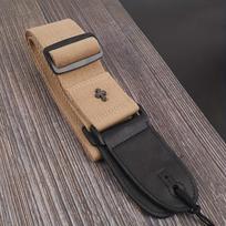 Personalized Cotton Guitar Strap for Acoustic, Electric, Bass, or Ukulele chaki