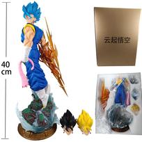 40cm/15.75inch Dragon Ball Z Vegetto Figure 3 Heads Replace Super Saiyan Action Figure Gk Statue Collection Model Toys Gifts
