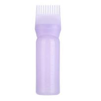 Barber Shampoo Bottle 120ml High-Density Plastic Hair Dye Applicator with Comb Scalp Massage Portable Salon Essential violetinė