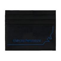 Emporio Armani Logo Print PU Card Holder Men Accessories Black YEM320-731E8-0001 Black