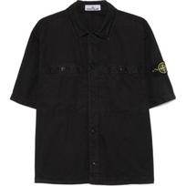 Stone Island vientos spalvos ženklelis trumpomis rankovėmis marškiniai Vyriški marškiniai Juoda K1S1512000-29S00WN-V0129 XL