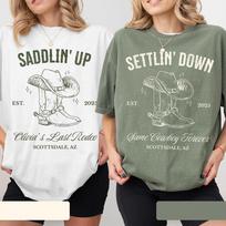 Custom Last Rodeo Bachelorette Shirts Same Cowboy Forever Unisex Tee Funny Comfort Shirts Cotton Y2K Top Daily Trendy Streetwear S