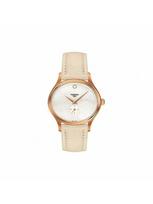 Tissot Zenith quartz movement, 30m water-resistant women's watch, Lumi 31.4mm white dial, stainless steel case, leather strap, T103.310.36.111.00 balta