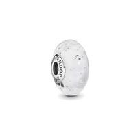 Pandora Daily Decorative Necklace, White Bubble Glass Pendant Unisex necklaces Silver 791617CZ Box