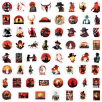 60PCS Red Dead Redemption Cartoon Stickers for Planners, Water Bottles, and Computers (Waterproof)