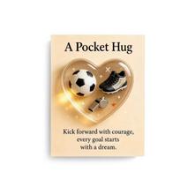 Soccer Heart Pocket Hug with Gift Card 2D Acrylic Heart-Shaped Soccer Inspirational Keepsake Emotional Support Gifts for Soccer Lovers Sports skaidri