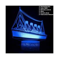 Titanic 3d Airplane Acrylic Night Light Model Lamp Kids Lights Bedside Decor