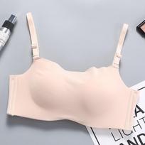 Ladies Spring and Summer Big Boobs Show Small After Three Rows of Clasp with Breast Type Ice Silk Underwear 32/70AB kūno spalva