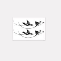 Double Manta Ray Forearm Tattoo Patch Waterproof And Long-Lasting Women'S High-End Simulation Tattoo 10*7