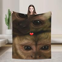 Funny Monkey Cartoon Throw Fashion Blanket for Couch  Soft Fuzzy Plush Fashion Blanket  Multi-size Bedspreads for All Seasons 100x150cm