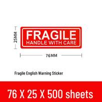 Fragile Sticker: Tear-Resistant Adhesive Label for Express Cardboard Box Packaging