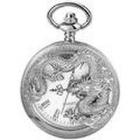 Classic vintage pocket watch fashion hollow carving Chinese dragon Roman numerals dial necklace gift