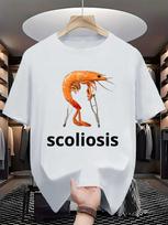 Raštai Krevetės Skoliozė Vyriški Moteriški Marškinėliai Medvilniniai Marškinėliai Memas Viršus Streetwear Oversized Ironiškas Humoras Weirdcor Sarkastiškas Linksmas 5XL įvairiaspalvis