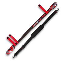 Fishing Rod Protector Shoulder Strap Pole Tip Portable Anti-Collision Fishing Adjustable Foldable Protective Sleeve Cover M raudona