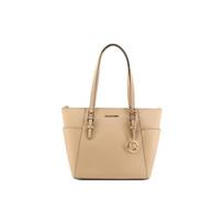 MICHAEL KORS Charlotte brand logo zipper closure Saffiano leather Tote bag Tote bag shopping bag handbag large size women's camel ruda