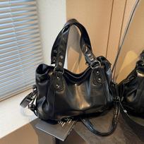 Didelės talpos vintažinė odinė rankinė su užtrauktuku, Crossbody tote krepšiai, Madinga, universali, tinkama kasdieniam naudojimui ruda