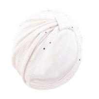 Turban Hat for Women, Sequined Crepe Fabric Headwrap, Ethnic Style Knotted Front Headwrap for All Face Shapes balta