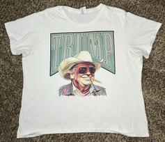 Cowboy Donald Trump Cigar Front Graphic T-shirt Cotton Men’s XL/XXL 24” X 26 S