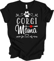 Corgi Mama T-Shirt - Cute Dog Mom Gift with Heart & Paw Design XXL