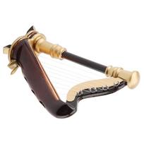 2pcs Replica Wooden Harp Replica Wooden Decorative Harp Model Small Harp Instrument  Dollhouse Decor