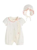 Cute Candy Balm Baby Bodysuit and Bonnet Matching Set 70 kreminė