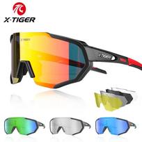 X-TIGER Cycling Glasses Polarized Glasses Bike Eyewear Sports Men's Photochromic Sunglasses MTB Road Bicycle Goggles 3/5 Lens Color 12 yellow