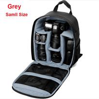 Waterproof DSLR Backpack Video Digital DSLR Camera Bag Multi-functional Outdoor Camera Photo Bag Case for Nikon Canon DSLR Lens grey small size