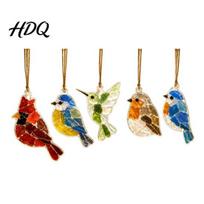 Farm Animal Ornaments 5Pcs Acrylic Suncatcher Window Hangings Sea Glass Collage Kit with Birds Animals Marine Ready to Hang Decorations Life Designs, Bird