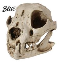 One-piece Dog Skull Replica Ornament Distressed Resin Halloween Decoration Lifelike With Retro Look for Desktop Fish Tank Film Props Collectible
