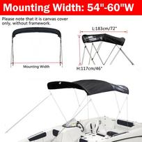 Bimini Top Boot Cover 600D 3/4 Bow  No Frame Waterproof Yacht Boat Cover With Zipper Anti UV Dustproof Cover Marine Accessories 3BOW 54-60w No Frame