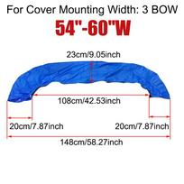 3Bow 4Bow Bimini Top Boot Cover 600D No Frame Yacht Boat Cover With Zipper Anti UV Waterproof Dustproof Cover Marine Accessories 3BOW 54-60W