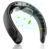 Portable Neck Fan 3-speed 4000mAh USB Charging Fast Cooling Multifunctional Digital Display Air Conditioner Outdoor Neck Fan juoda