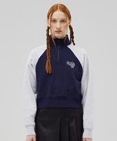 Golla W Raglan Color Block Sweatshirts [Navy] Navy/Free