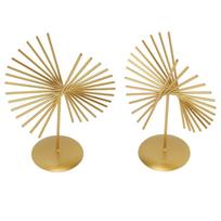 Gold Handmade Abstract Metal Sculpture  Living Room Shelf Decoration Sun Burst