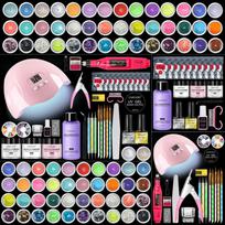 Nagų meno įrankių rinkinys Akrilo miltelių rinkinys pradedantiesiems Kristalinis skystis Cirkonio papuošimai Profesionali manikiūro įranga 42 color manicure set