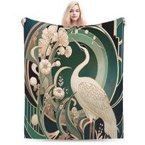 William Morris bird Flannel Blanket Spring Warm Soft Bedding Throws for Students Home Decor Fashion Bedspread Sofa Bed Cover Size: 75*100cm, Weight: 230 GSM
