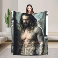 Jason Momoa Nuotraukų Koliažas Flanelinis Antklodė Žieminis Super Šiltas Mėtomas Antklodė Berniukui Mergaitei Svetainės Lovatiesė Sofos Lovo Dangalas Size: 75*100cm, Weight: 230 GSM gray