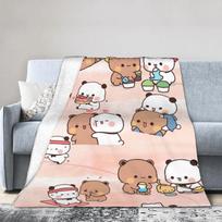Cute Bubu & Dudu Blankets Super Warm Funny Plush Throw Blanket For Kids Adult Living Room Flannel Bedspread Bed Cover Size: 75*100cm, Weight: 230 GSM