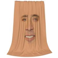 Nicolas Cage pilno veido vilnonis pledas Naujoviškas pledas namams Kilimo gabalas Size: 75*100cm, Weight: 230 GSM brown