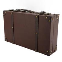 Wood Decorative Luggage Trunk Brown Wooden Storage Box Multi-purpose Organizer  For Photography