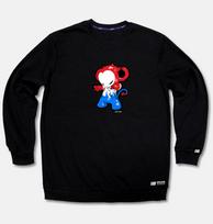 Doldol Dmk_Mtm_77 Graffiti Artist Devil Monkey Dmk Nft Character Long Sleeve Sweatshirt Long Sleeve Light Gray/M
