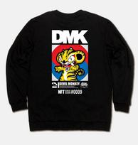 Doldol Dmk_Mtm_94 Graffiti Artist Devil Monkey Dmk Nft Character Long-Sleeve Sweatshirt Long Sleeve Light Gray/S