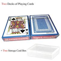 Automatic USB/Battery Card Shuffler for Standard-Size Playing Cards Poker Blackjack Canasta UNO and Family Party Card Games 2 Blue Decks and Box