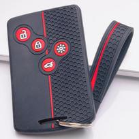 Car Key Cover for Renault Zoe Captur Clio 5 Arkana Megane 4 Scenic Espace Kadjar with Keychain Honeycomb Texture Racing Stripe Car Remote Key Sleeve juoda
