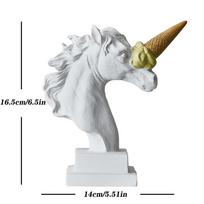 European Modern Decoration Ice Cream Smashing Horse Head Sculpture Resin Animal Abstraction Statue Figurine Home Desktop Decor