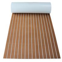 2400*450mm Eva Foam Faux Teak Boat Deck Mat Sheet Teak Yacht Marine Floor Waterproof Pontoon Brown Black Flooring MotorBoats Brown white