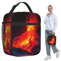 Volcano In The Snow Insulated Lunch Bag for Kids School Cooler Thermal Food Box Tote Portable Lunch Boxes Container One Size