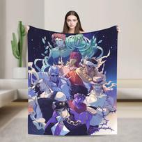 Joseph Joestar Kujo Jotaro Dio Fleece Throw Blankets Bizarre Adventure Blanket for Bed Outdoor Lightweight Bedroom Quilt Size: 75*100cm, Weight: 230 GSM