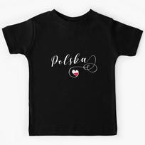 Poland Heart, Polska, I Love Poland Kids T-Shirt 130